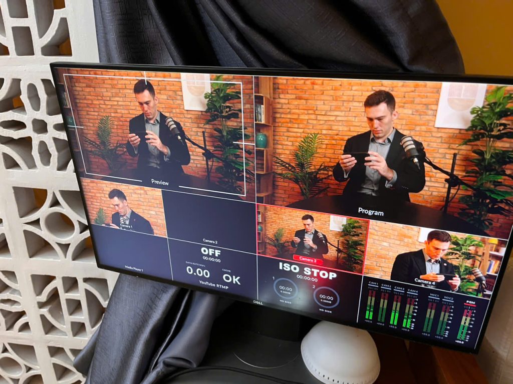 Multi-camera podcast setup